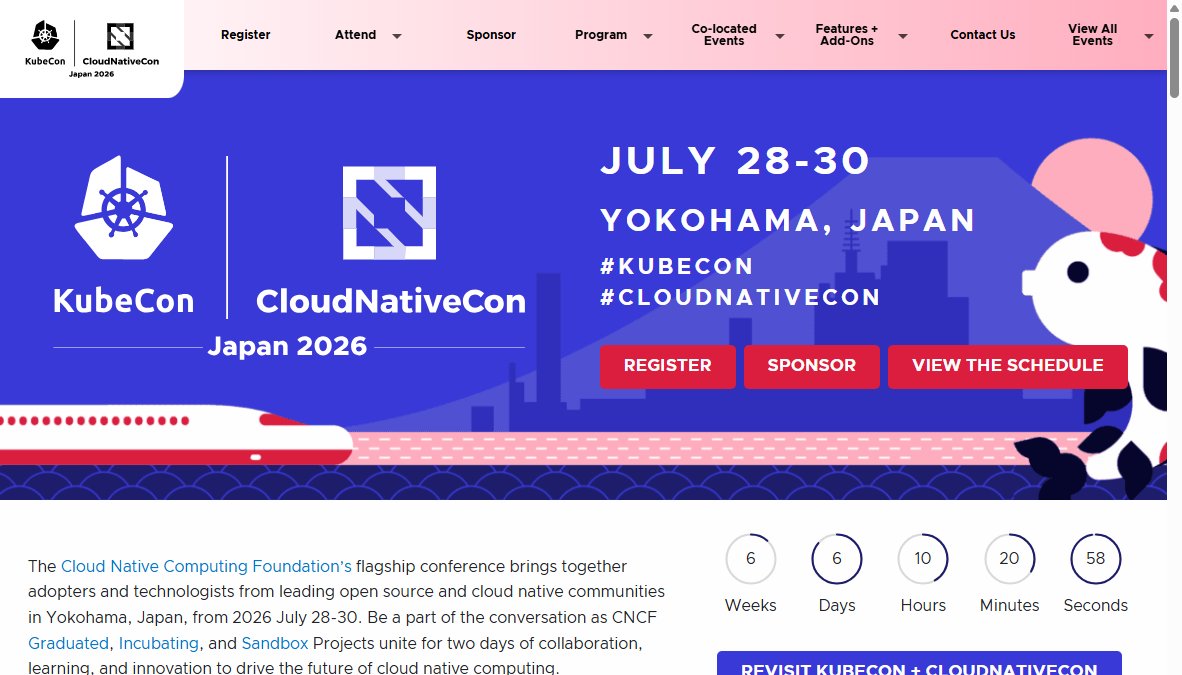 KubeCon + CloudNativeCon Japan 2026 KubeCon + CloudNativeCon Japan 2026