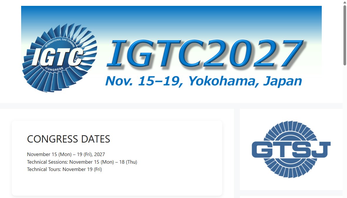 International Gas Turbine Congress 2027 Yokohama International Gas Turbine Congress 2027 Yokohama